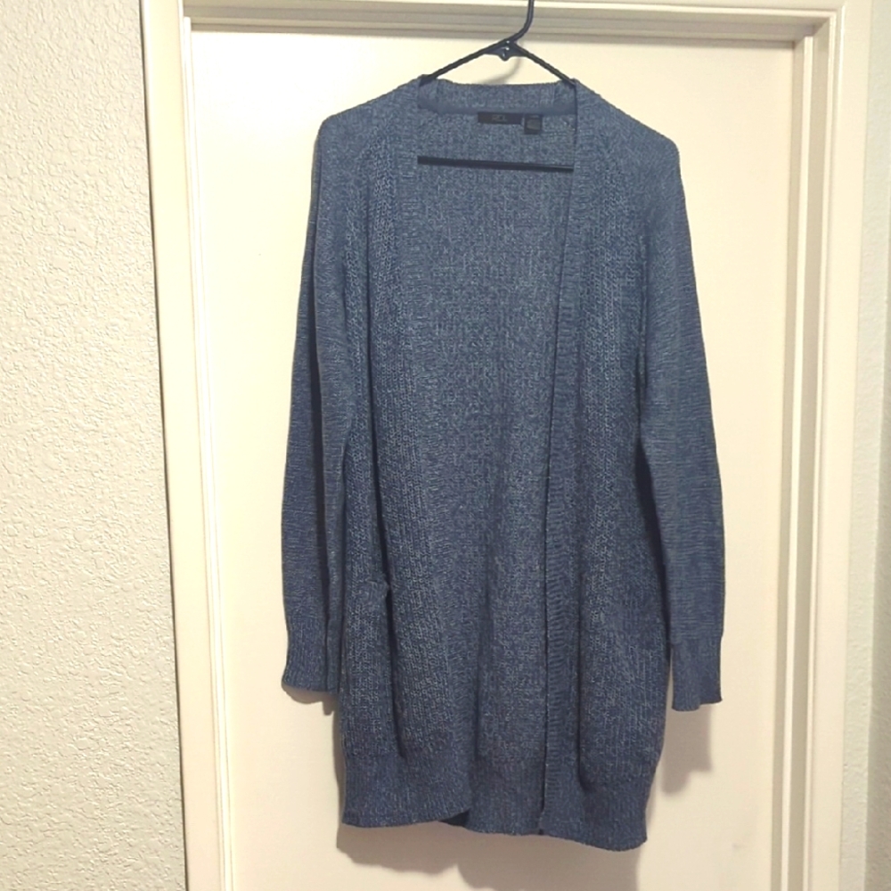 RDI Blue Open-Front Cardigan Sweater